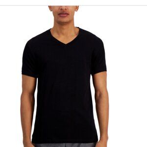 Alfani Men's Regular-Fit V-Neck Solid Undershirts Black SIze M 10184